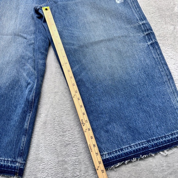 M Jeans by Maurices Womens 14 Short Wide Leg High Rise‎ Cropped Jeans Raw Hem - Picture 7 of 9